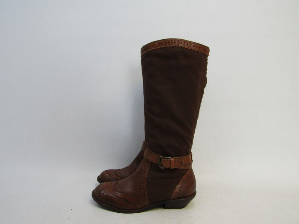 Schuler and Sons Women Sz 6.5 B Brown Leather Zip Buckle Knee High Fashion Boots
